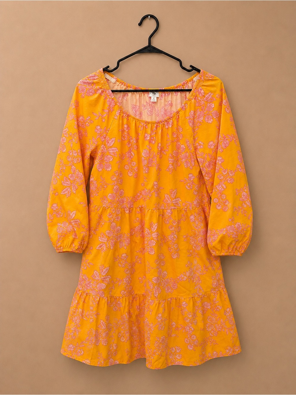 J. Crew Pink Floral Print Yellow Mini Dress
